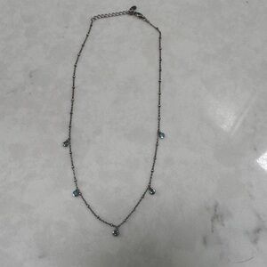 Elegant Silver Necklace with Blue Accents